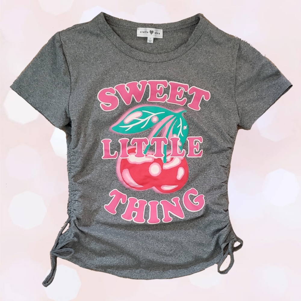 Y2K Style airbrush sassy slogan scrunchy baby tee
